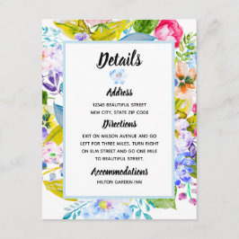 Mjuk Blå Blommig Romantisk Bröllopsdetalj Tilläggskort