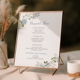 Mjuk blå Blommigt, efterrätt Pub Poster