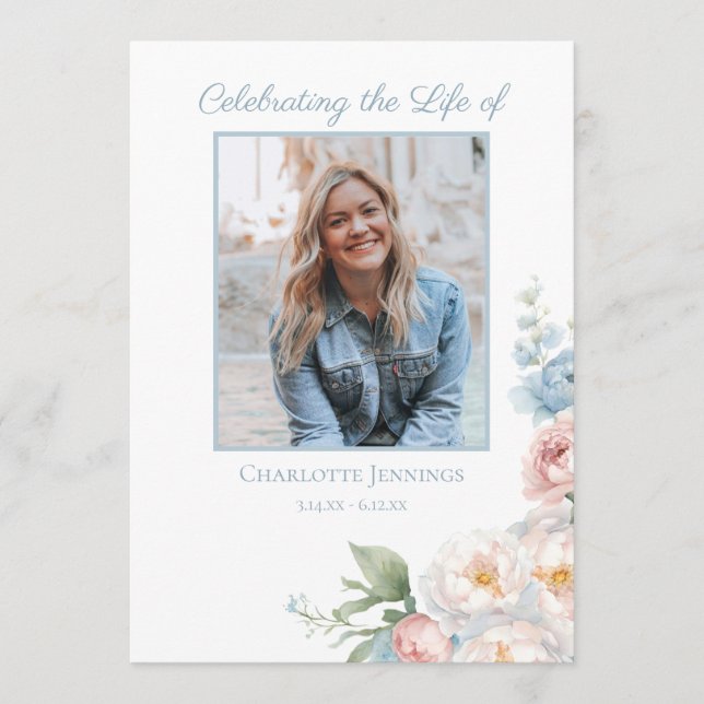 Mjuk, blå Blommigt, funktionsmakro Program (Framsida)