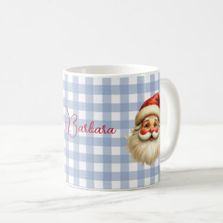 Mjuk Blå Buffalo Rutig Tomte och Elegant Namn Kaffemugg
