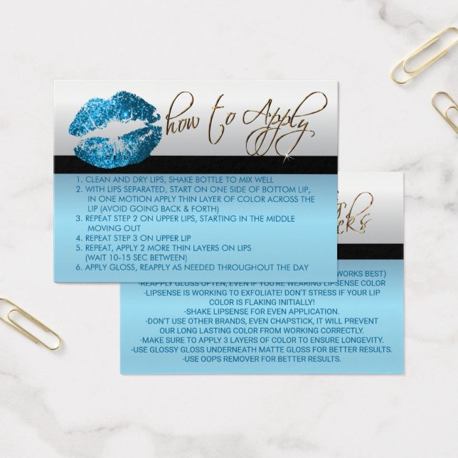 Mjuk blå Glitter Läppar - Hur ska du använda? Visitkort (Kontor)