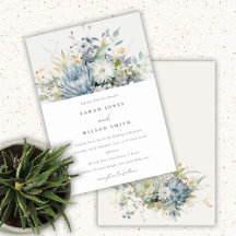 Mjuk blå Grönt Suckulär Blommigt Botaniska Bröllop