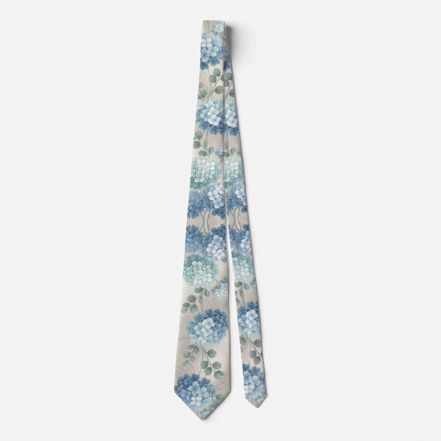 Mjuk Blå Hortensia Slips (Framsida)
