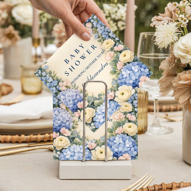 Mjuk Blå Hydrangea Elegans Bebis Shower Pappersservett (Skapare uppladdad)