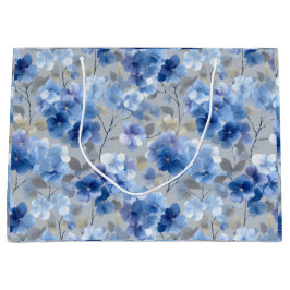 Mjuk Blå Hydrangea Grå Blommönster