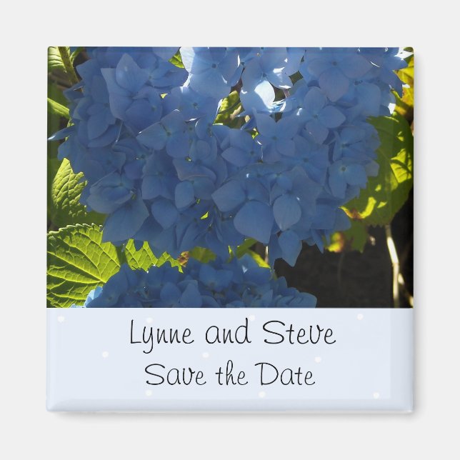 Mjuk Blå Hydrangea Spara Datum Magnet (Framsidan)