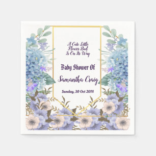 Mjuk blå liten blomma Hydrangea Baby Shower Pappersservett