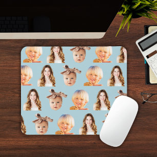 Mjuk blå Mamma av 3 barnfoto-Personlig Musmatta