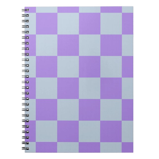 Mjuk blå och lavender Kontrollerad Anteckningsbok (Framsidan)