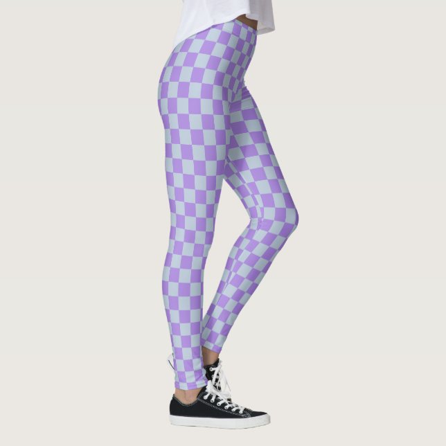 Mjuk blå och lavender Kontrollerad Leggings (Höger)