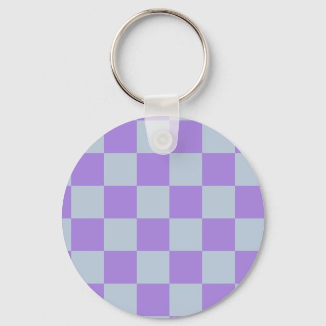 Mjuk blå och lavender Kontrollerad Nyckelring (Framsida)