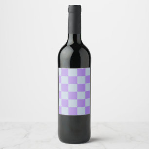 Mjuk blå och lavender Kontrollerad Vinflaska Etikett