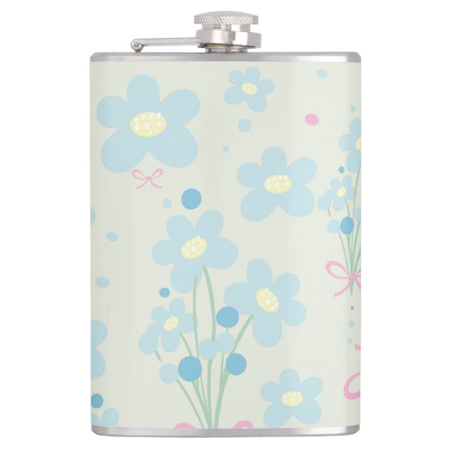 Mjuk blå och Rosa harmoni Fickplunta (Framsidan)