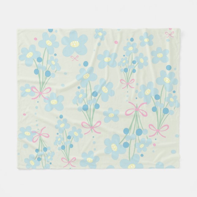 Mjuk blå och Rosa harmoni Fleecefilt (Framsidan (Horisontell))