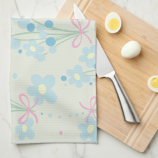 Mjuk blå och Rosa harmoni Kökshandduk (Vikt i Fjärdedel)