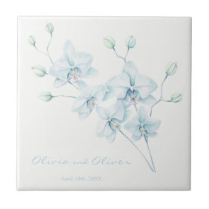 Mjuk blå orchid kakelplatta