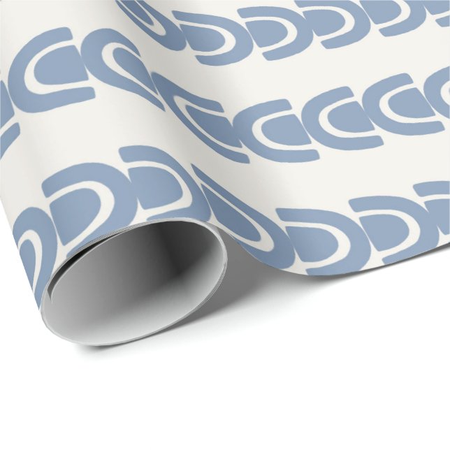 Mjuk Blå Organisk Båge Randmönster Presentpapper (Rullad Hörn)