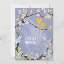 Mjuk blå Par i Vår bröllop Inbjudningar