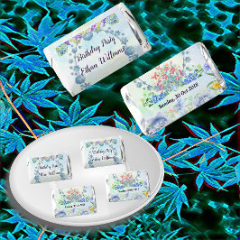 Mjuk blå Pastel Hydrangea Lila Oval Birthday