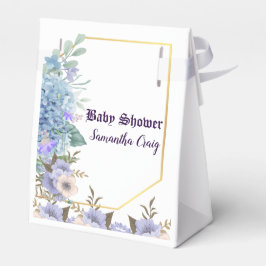 Mjuk blå pastellblomma Blå Hydrangea Baby Shower Presentaskar