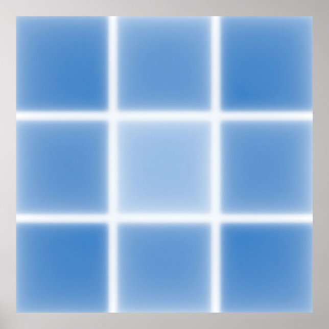 Mjuk blå rut-mönsterplatta poster (Framsidan)