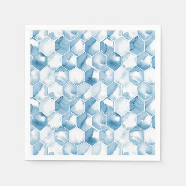 Mjuk blå vattenfärg Canotype Mönster Pappersservett (Framsidan)