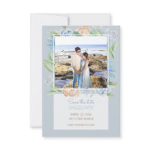 Mjuk blå vattenfärgskalig Blommigt