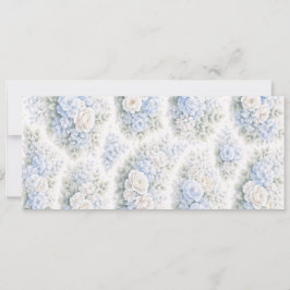 Mjuk Blå Vit Akvarell Blommig Mönster Elegant Spara Datumet