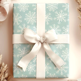 Mjuk Blå Vit Snöflinga Jul Presentpapper