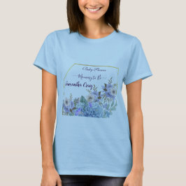 Mjuk Blåa blommor Buds Hydrangea Lilac Baby Shower T Shirt