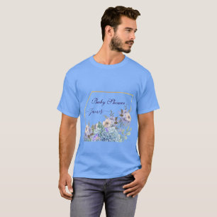 Mjuk Blåa blommor Buds Hydrangea Lilac Baby Shower T Shirt