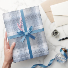 Mjuk blågrå kustmistscheckmönster presentpapper