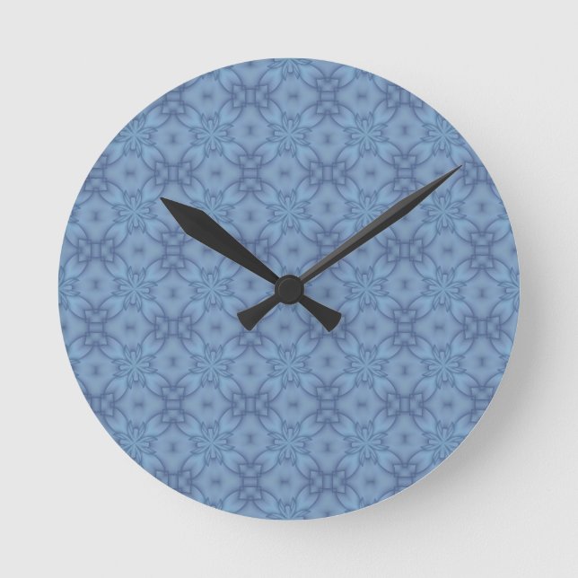 Mjuk blåttTracery Rund Klocka (Framsida)