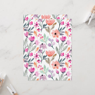 Mjuk blomma vattenfärg blomma Mönster Pastel Inbjudningar