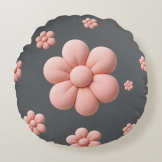 Mjuk Blommar En snygg naturgrej Rund Kudde