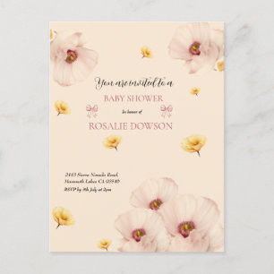 Mjuk Blommig Bebis Meddelande Vykort