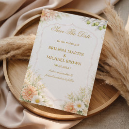Mjuk Blommig Elegant Annonsering Spara Datumet