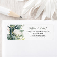 Mjuk Blommig Grönska Bröllopsreturadress