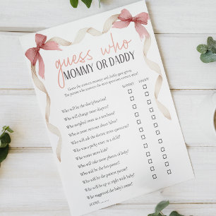 Mjuk Blommig Mamma eller Pappa Baby Shower Lek Poster