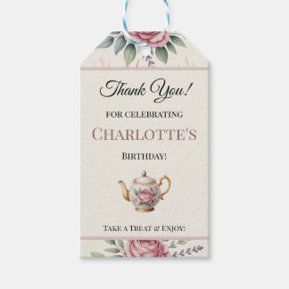 Mjuk Blommig Tacksamhet För Tjejfestgäst Te Namn T Presentetikett