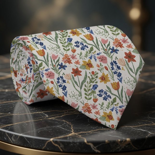 Mjuk Blommig Trädgårdsstil Slips (Skapare uppladdad)