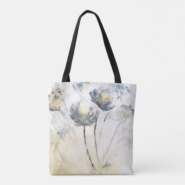 Mjuk Blommigt - allt-över-utskrift - skulderton Tygkasse (Baksida)