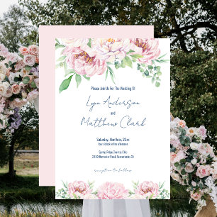 Mjuk Blommigt av Eleganten & Rosa ros Bröllop Inbjudningar
