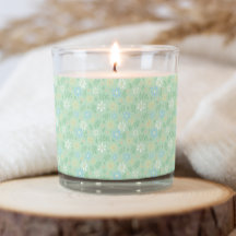 Mjuk Blommigt av Grönt med vitt blått Gula blommor