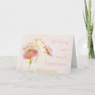 Mjuk Blommigt Birthday Önskemål Kort