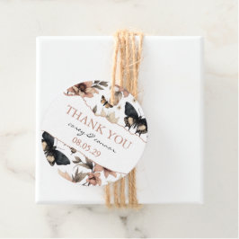 Mjuk Blommigt Butterflies Gåvor Etiketter