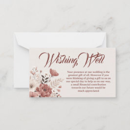 Mjuk Blommigt Dusty Wishing-hålkort för Rosa Anteckningskort