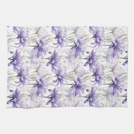 Mjuk Blommigt för vattenfärgad Lila, mönster Kökshandduk