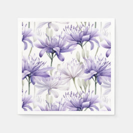Mjuk Blommigt för vattenfärgad Lila, mönster Pappersservett