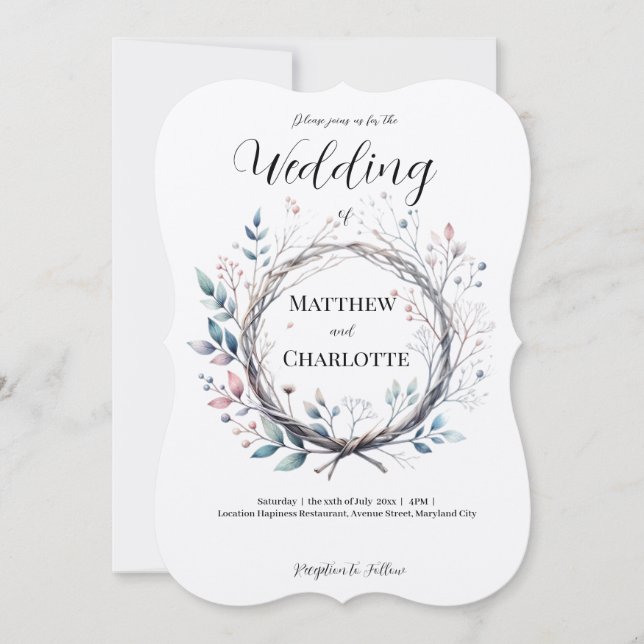 Mjuk Blommigt Gren Pressen Pastel Wildblomma Ram (Framsida)